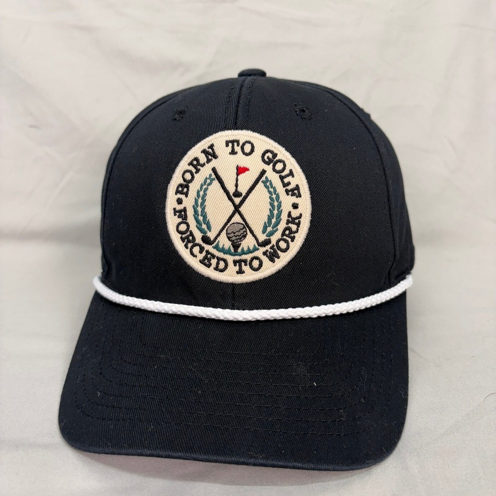KBETHOS Golf Snapback Hat Mens OSFM Black Born To Golf Rope Cap